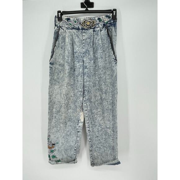 Vintage‎ Hand Painted Acid Wash 80’s 90’s High Waist Baggy Funky Unique - Picture 1 of 10